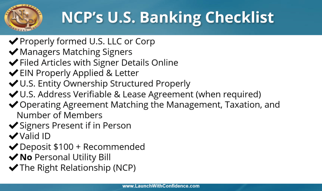 U.S. Banking Options with NCP