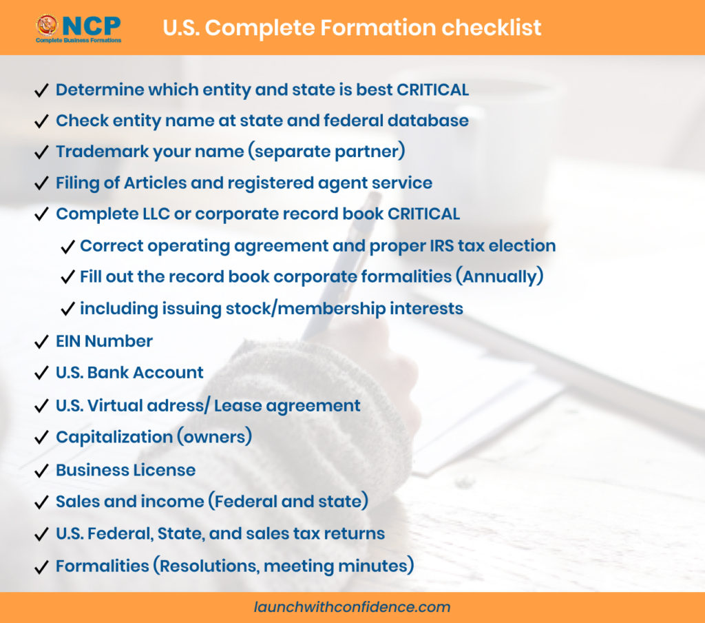 U.S. LLC Complete Formation Checklist 